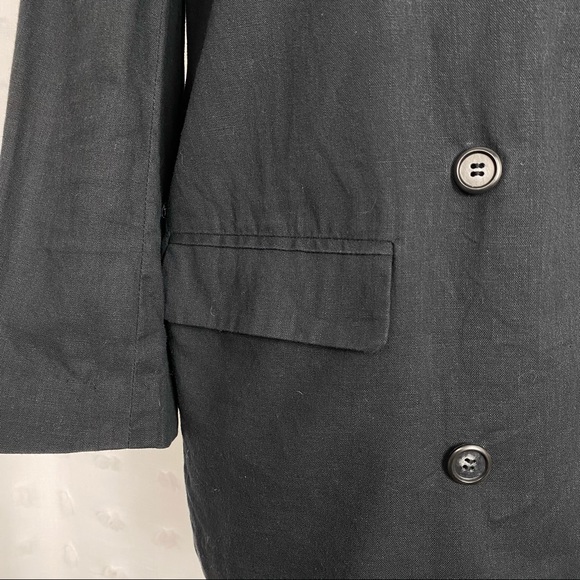 Vintage 80s black lightweight double breasted jacket - Picture 3 of 9